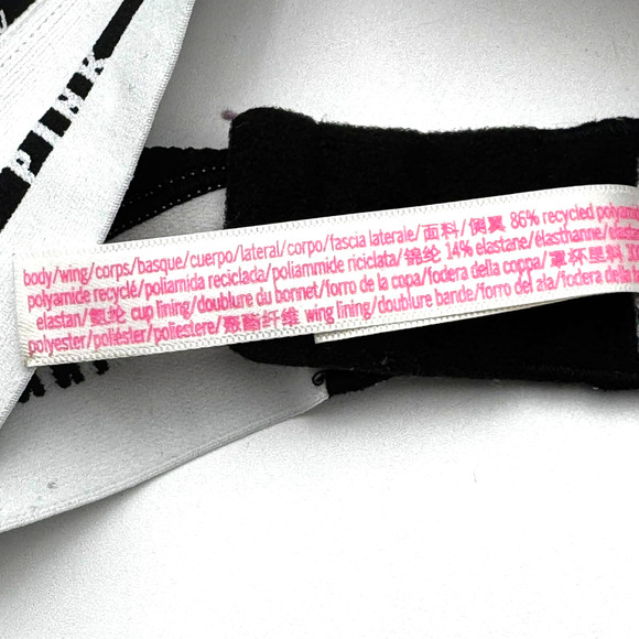 VICTORIA'S SECRET 36D Black Love Pink Wear Everywhere Wireless Lined Push Up Bra - Picture 7 of 9